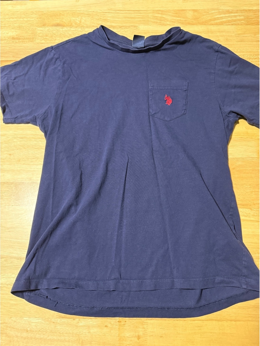 U.S. Polo Assn. Women’s Medium Navy Blue Pocket T-Shirt Red Logo
